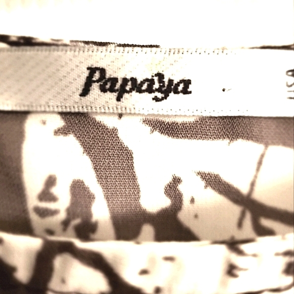 PAPAYA FLORAL TUNIC BOHO MINIDRESS SHORT SLEEVE BROWN WOMENS SMALL - Picture 8 of 9